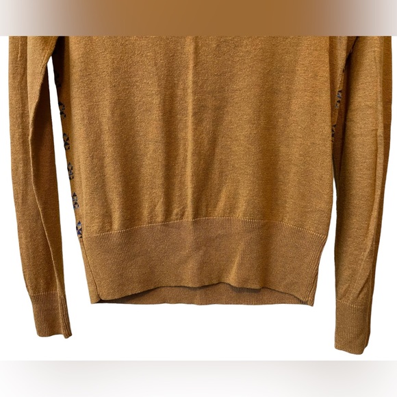 Urban Outfitters Coincidence & Chance Sweater Camel w/ Blue Tribal Design Small - Picture 10 of 12